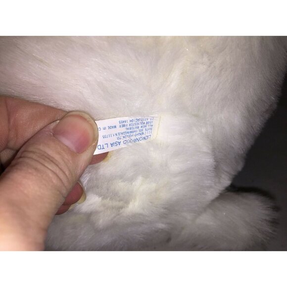 Fluffy White Stuffed VALENTINE'S DAY BEAR Plush RED Bow 16" Tall - Picture 8 of 10